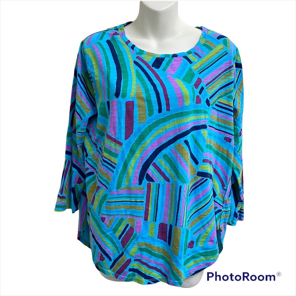 Fresh‎ Produce long sleeve teal Loose top 
womens size small
